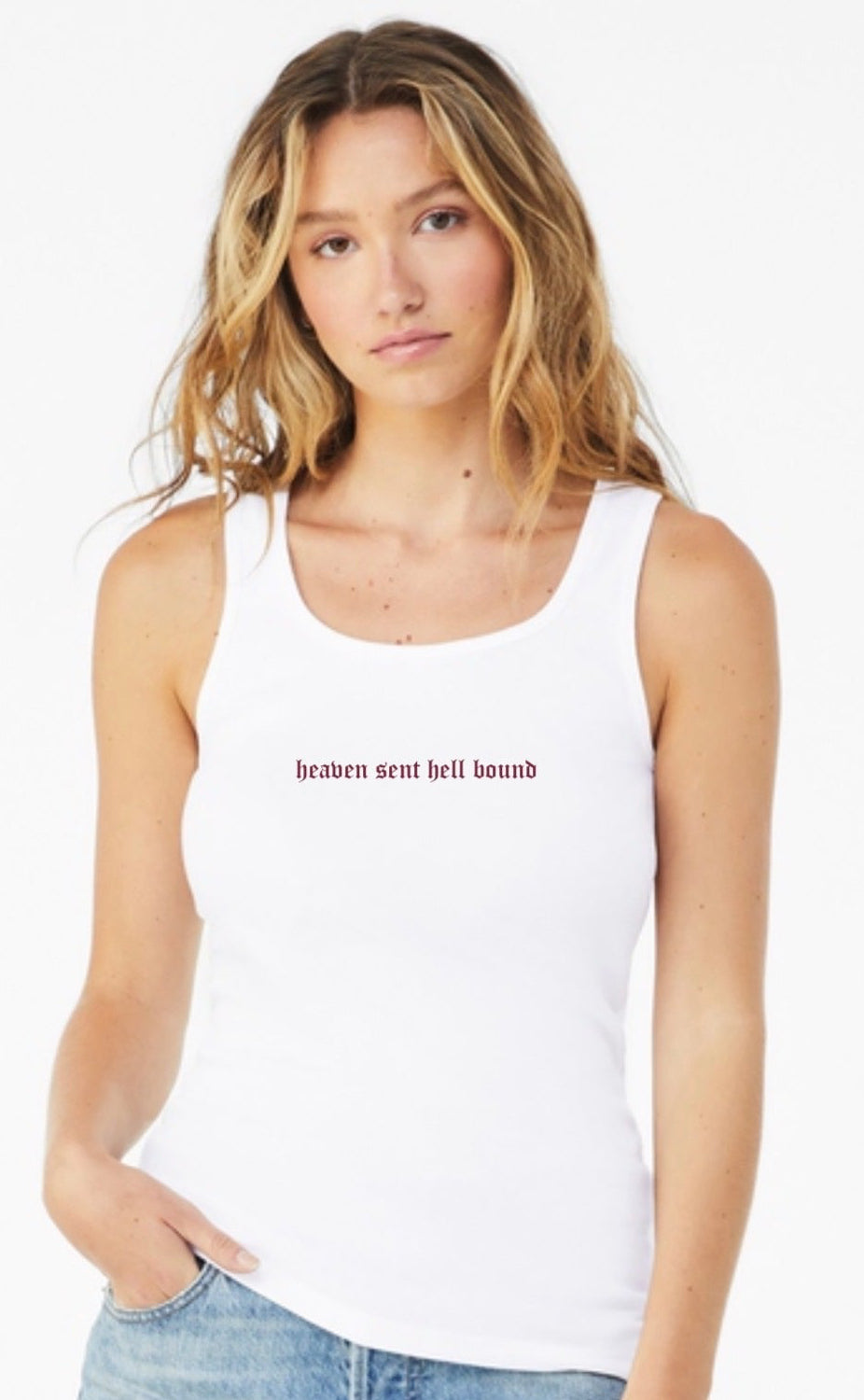 Heaven Sent Hell Bound Ribbed Tank